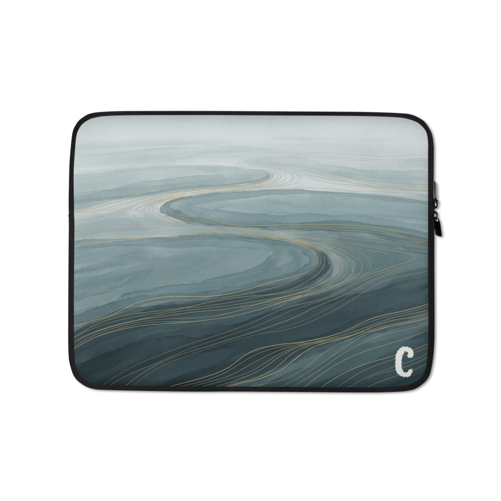 Arctic Tide Abstract Laptop Sleeve — Fits 13"-16" Laptops & Tablets, incl. MacBook Pro — Design-Led Nordic Coast Collection