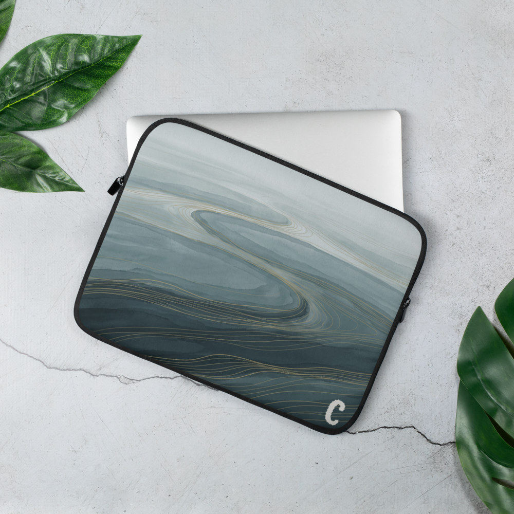 Arctic Tide Abstract Laptop Sleeve — Fits 13"-16" Laptops & Tablets, incl. MacBook Pro — Design-Led Nordic Coast Collection