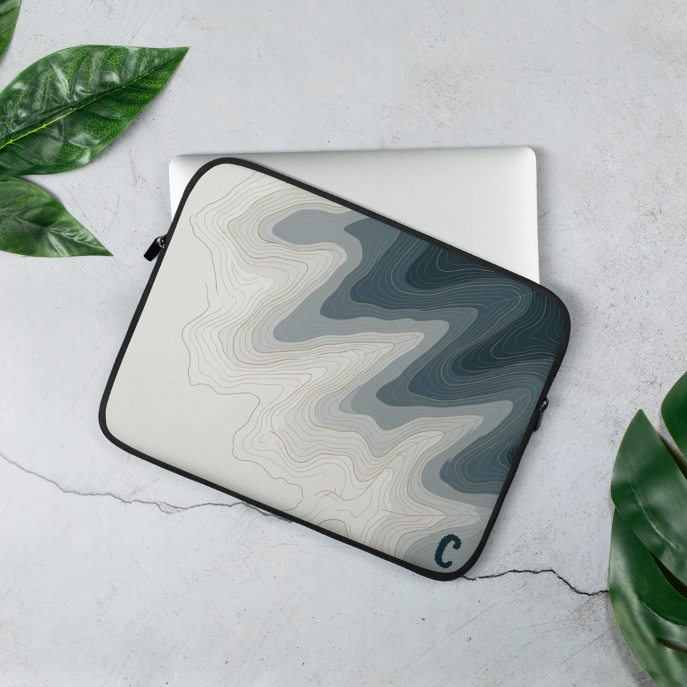 Nordic Topography Contour Laptop Sleeve — Fits 13"-16" Laptops & Tablets, incl. MacBook Pro — Design-Led Nordic Coast Collection