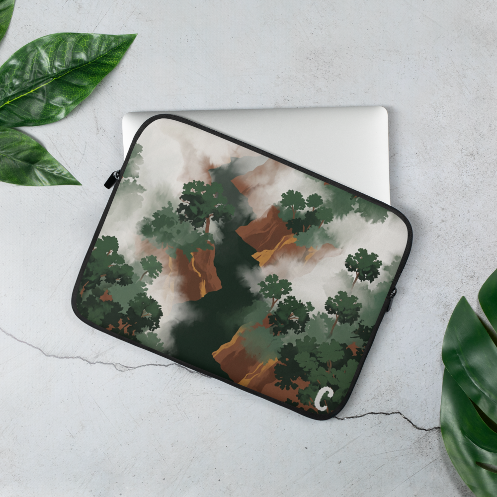 River Gorge Graphic Laptop Sleeve — Fits 13"-16" Laptops & Tablets, incl. MacBook Pro — Design-Led Rainforest Canopy Collection