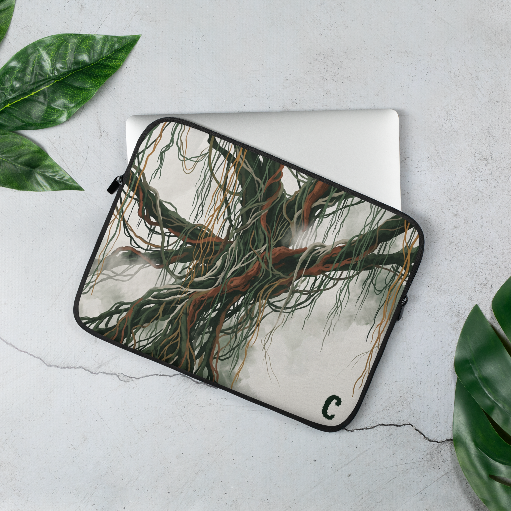 Epiphyte Roots Sculptural Laptop Sleeve — Fits 13"-16" Laptops & Tablets, incl. MacBook Pro — Design-Led Rainforest Canopy Collection