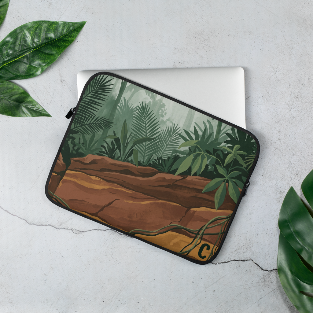 Clay Bank Grounded Laptop Sleeve — Fits 13"-16" Laptops & Tablets, incl. MacBook Pro — Design-Led Rainforest Canopy Collection