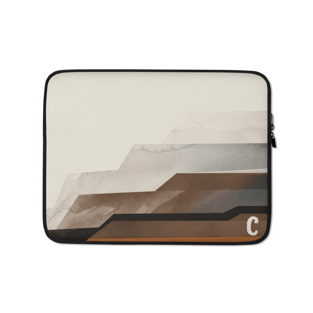 Terraced Escarpment Atmospheric Laptop Sleeve — Fits 13"-16" Laptops & Tablets, incl. MacBook Pro — Design-Led Geological Strata Collection