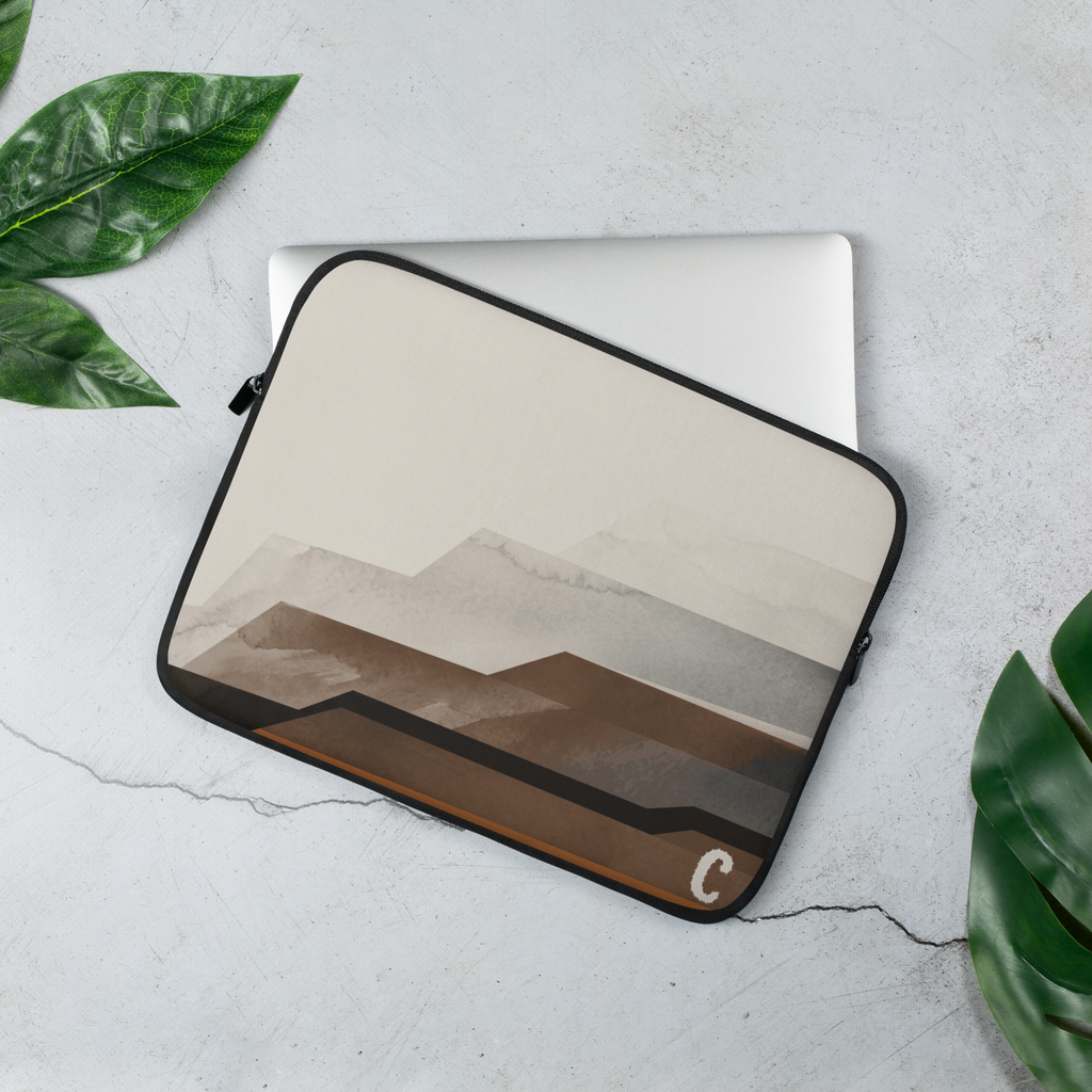 Terraced Escarpment Atmospheric Laptop Sleeve — Fits 13"-16" Laptops & Tablets, incl. MacBook Pro — Design-Led Geological Strata Collection