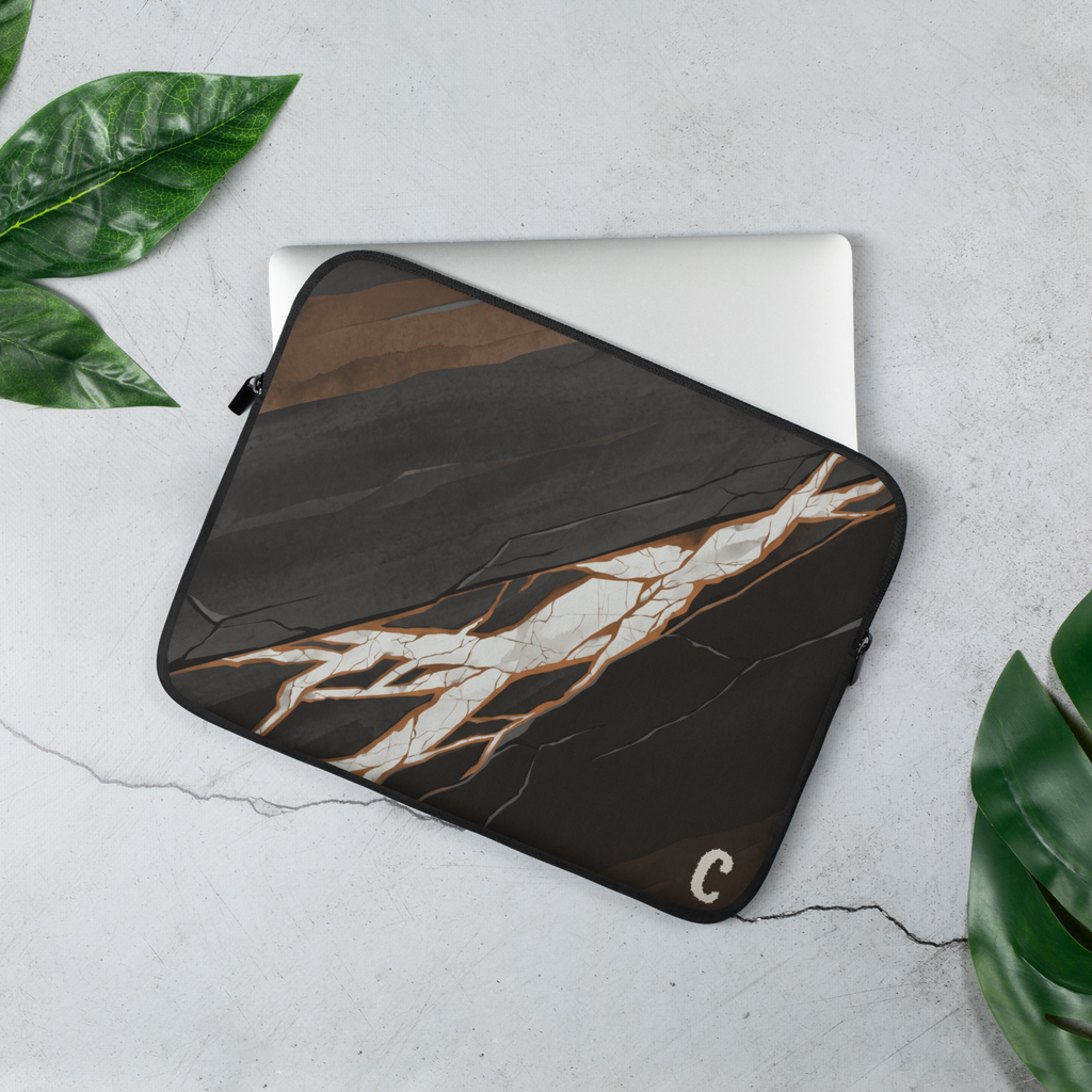 Calcite Vein Striking Laptop Sleeve — Fits 13"-16" Laptops & Tablets, incl. MacBook Pro — Design-Led Geological Strata Collection