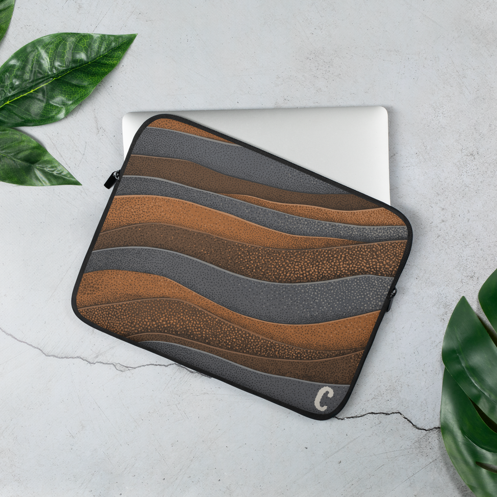 Iron Ore Bed Textured Laptop Sleeve — Fits 13"-16" Laptops & Tablets, incl. MacBook Pro — Design-Led Geological Strata Collection