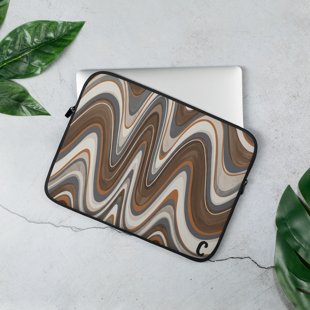 Seismic Fold Rhythmic Laptop Sleeve — Fits 13"-16" Laptops & Tablets, incl. MacBook Pro — Design-Led Geological Strata Collection