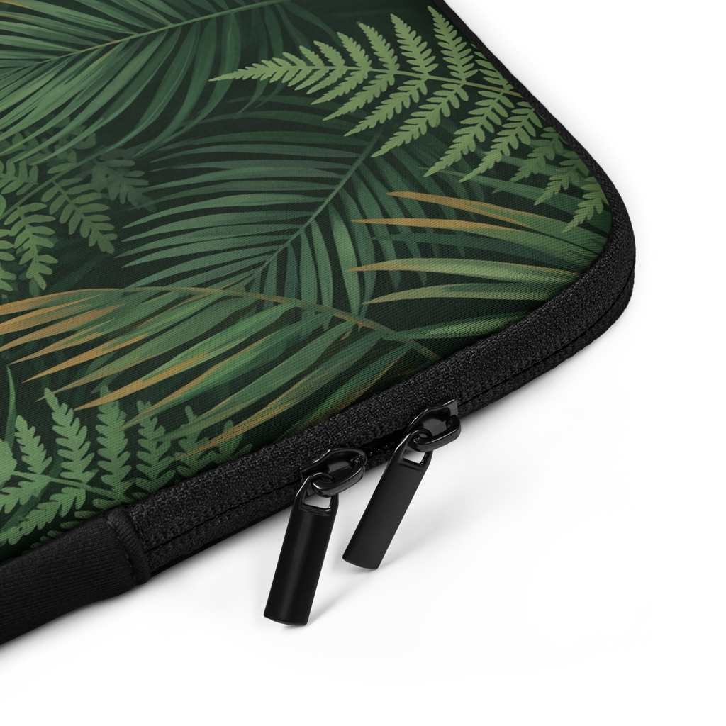 Overlapping Fronds Textured Laptop Sleeve — Fits 13"-16" Laptops & Tablets, incl. MacBook Pro — Design-Led Rainforest Canopy Collection