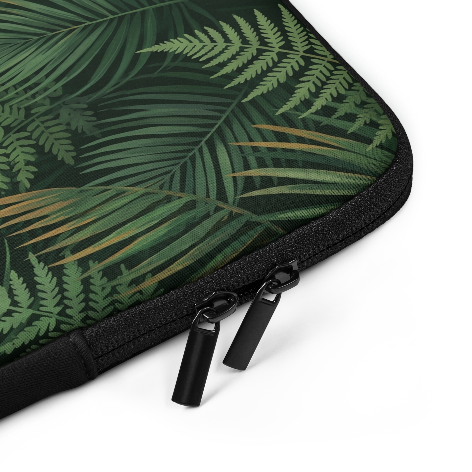 Overlapping Fronds Textured Laptop Sleeve — Fits 13"-16" Laptops & Tablets, incl. MacBook Pro — Design-Led Rainforest Canopy Collection