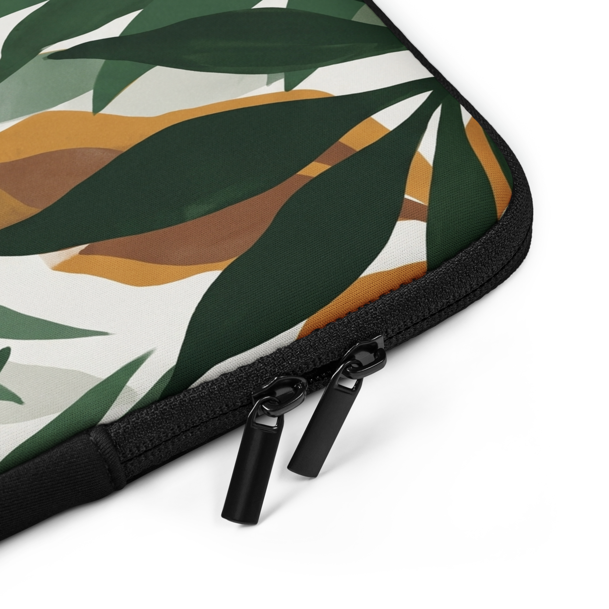 Abstract Foliage Patterned Laptop Sleeve — Fits 13"-16" Laptops & Tablets, incl. MacBook Pro — Design-Led Rainforest Canopy Collection