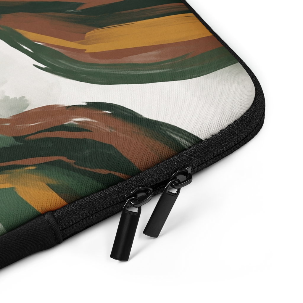 Amber & Green Expressive Laptop Sleeve — Fits 13"-16" Laptops & Tablets, incl. MacBook Pro — Design-Led Rainforest Canopy Collection
