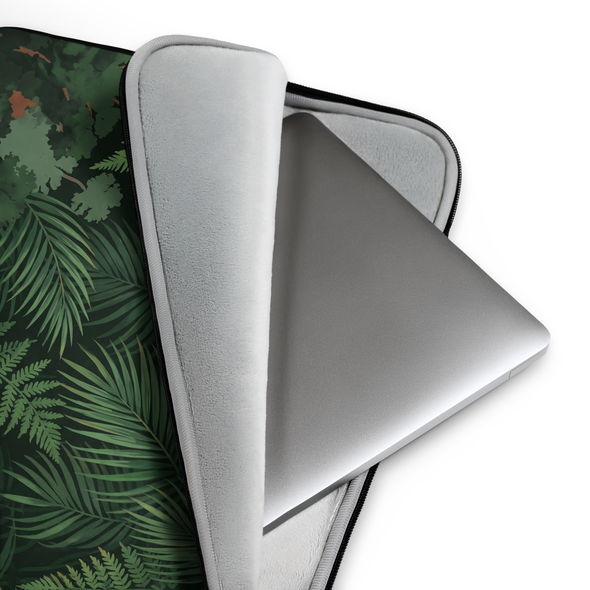 Overlapping Fronds Textured Laptop Sleeve — Fits 13"-16" Laptops & Tablets, incl. MacBook Pro — Design-Led Rainforest Canopy Collection