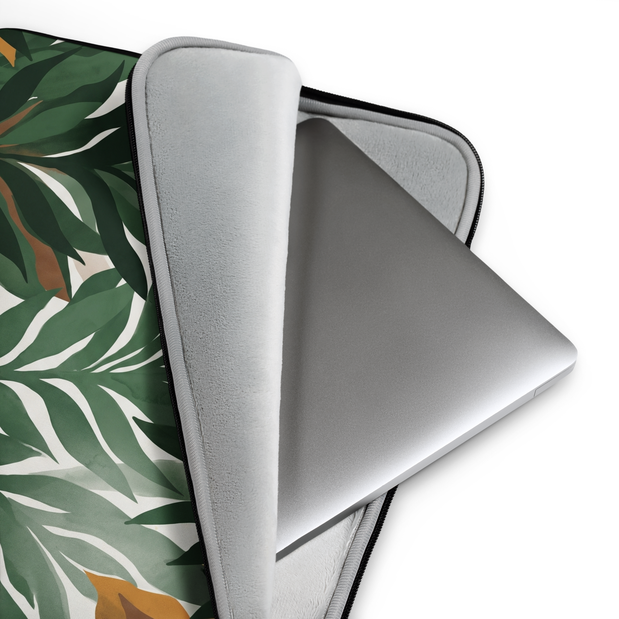 Abstract Foliage Patterned Laptop Sleeve — Fits 13"-16" Laptops & Tablets, incl. MacBook Pro — Design-Led Rainforest Canopy Collection