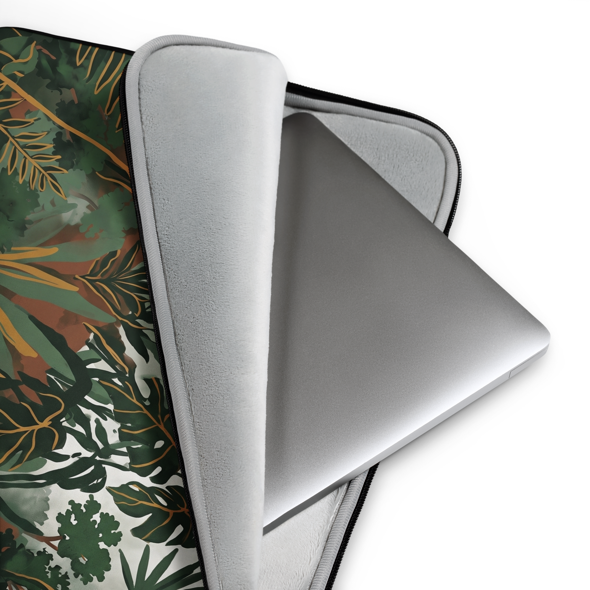 The Jungle Floor Statement Laptop Sleeve — Fits 13"-16" Laptops & Tablets, incl. MacBook Pro — Design-Led Rainforest Canopy Collection