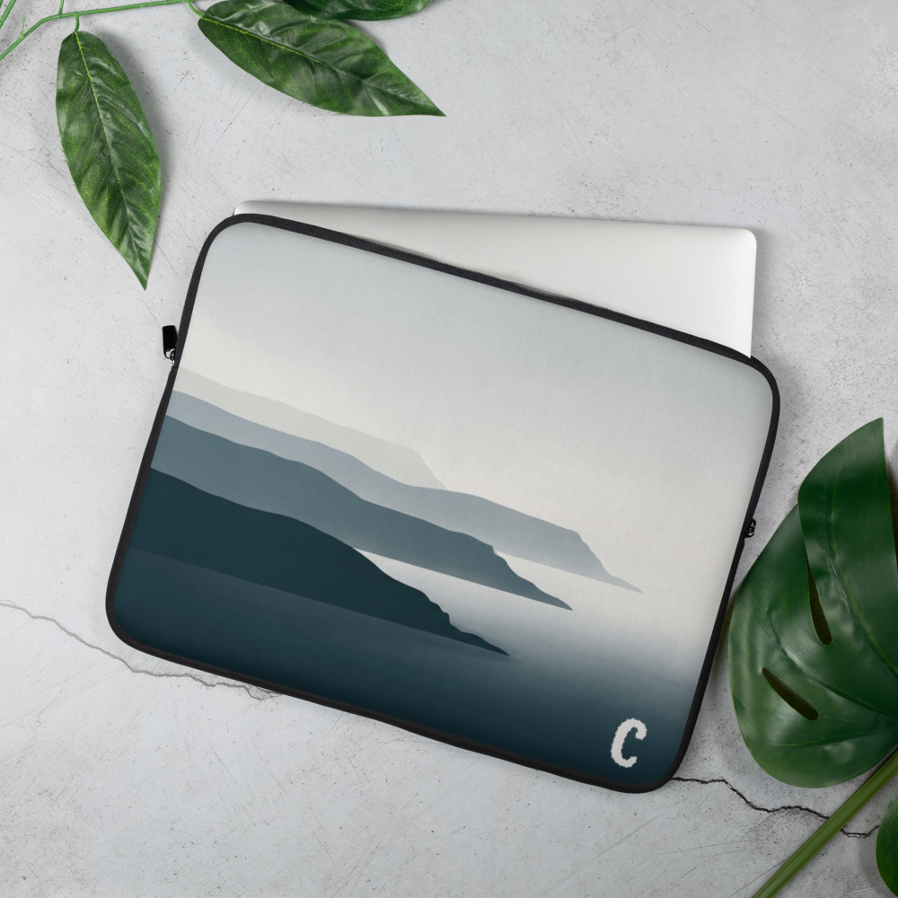 Fjord Lines Graphic Laptop Sleeve — Fits 13"-16" Laptops & Tablets, incl. MacBook Pro — Design-Led Nordic Coast Collection