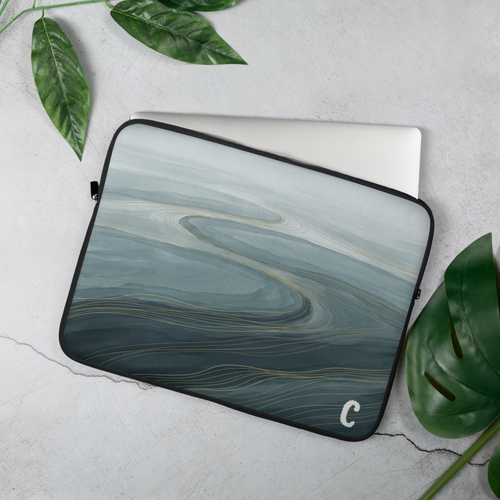 Arctic Tide Abstract Laptop Sleeve — Fits 13"-16" Laptops & Tablets, incl. MacBook Pro — Design-Led Nordic Coast Collection