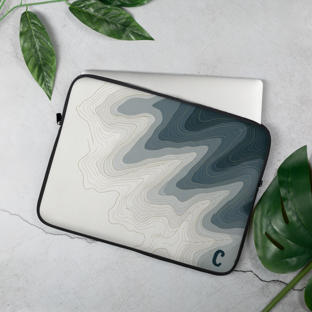 Nordic Topography Contour Laptop Sleeve — Fits 13"-16" Laptops & Tablets, incl. MacBook Pro — Design-Led Nordic Coast Collection