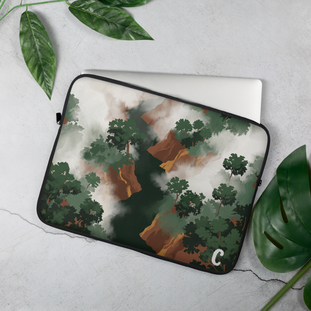 River Gorge Graphic Laptop Sleeve — Fits 13"-16" Laptops & Tablets, incl. MacBook Pro — Design-Led Rainforest Canopy Collection