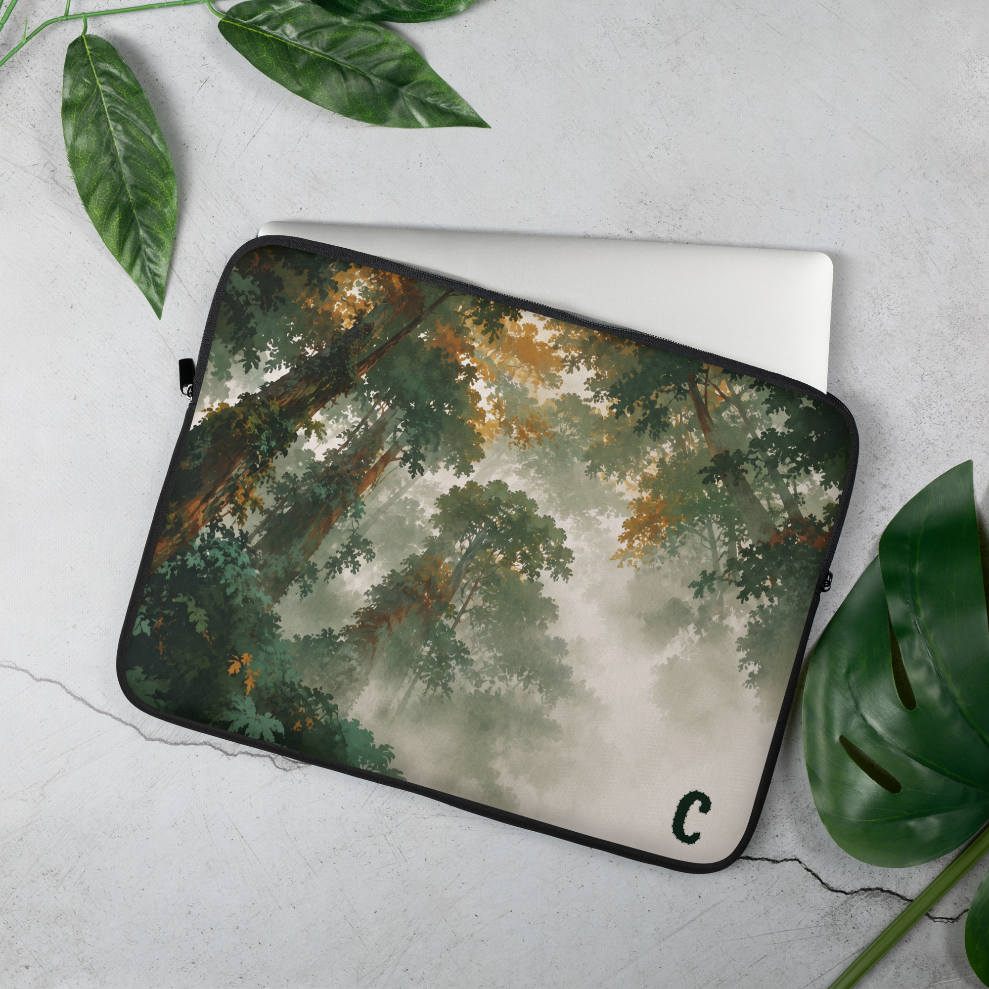 Emergent Layer Atmospheric Laptop Sleeve — Fits 13"-16" Laptops & Tablets, incl. MacBook Pro — Design-Led Rainforest Canopy Collection