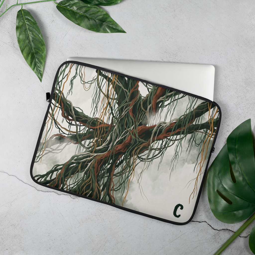 Epiphyte Roots Sculptural Laptop Sleeve — Fits 13"-16" Laptops & Tablets, incl. MacBook Pro — Design-Led Rainforest Canopy Collection
