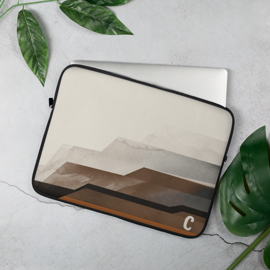 Terraced Escarpment Atmospheric Laptop Sleeve — Fits 13"-16" Laptops & Tablets, incl. MacBook Pro — Design-Led Geological Strata Collection