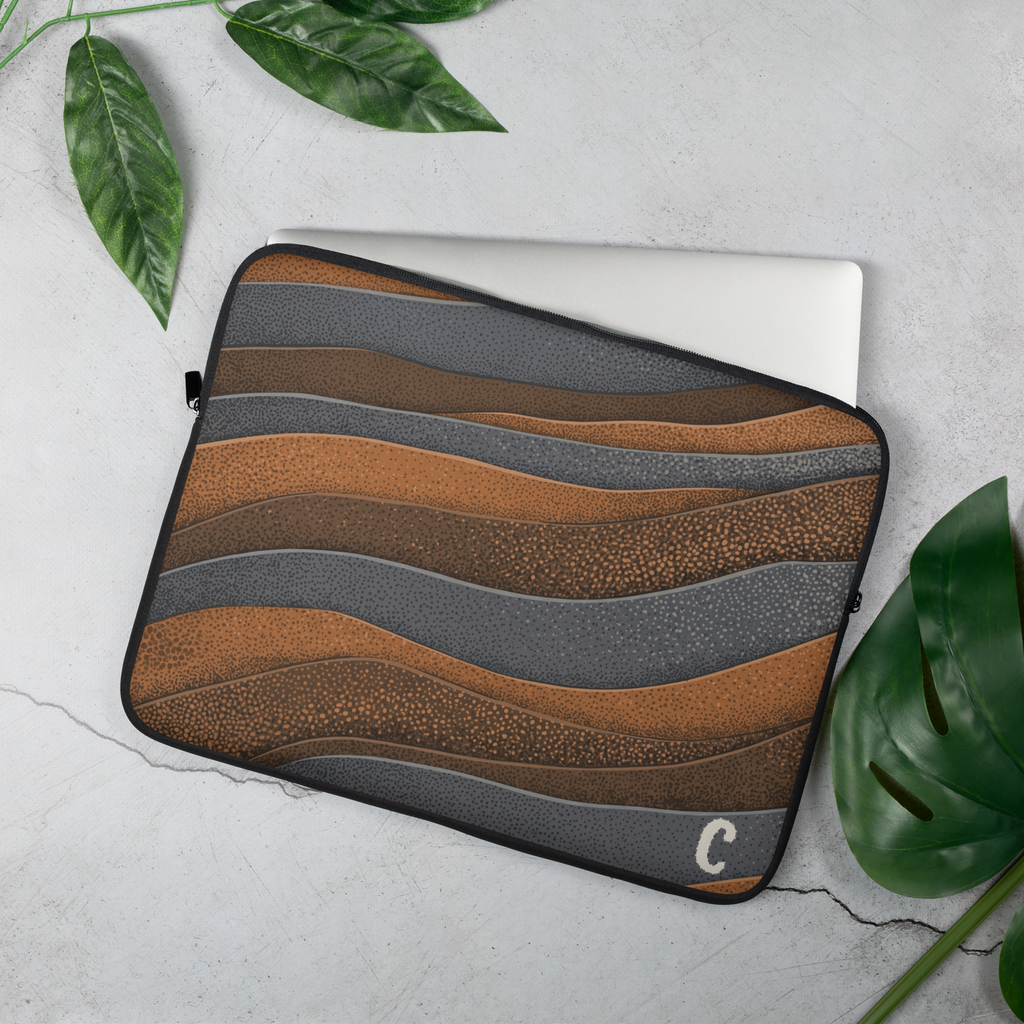Iron Ore Bed Textured Laptop Sleeve — Fits 13"-16" Laptops & Tablets, incl. MacBook Pro — Design-Led Geological Strata Collection