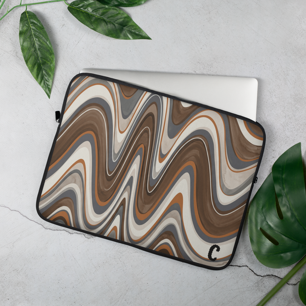Seismic Fold Rhythmic Laptop Sleeve — Fits 13"-16" Laptops & Tablets, incl. MacBook Pro — Design-Led Geological Strata Collection
