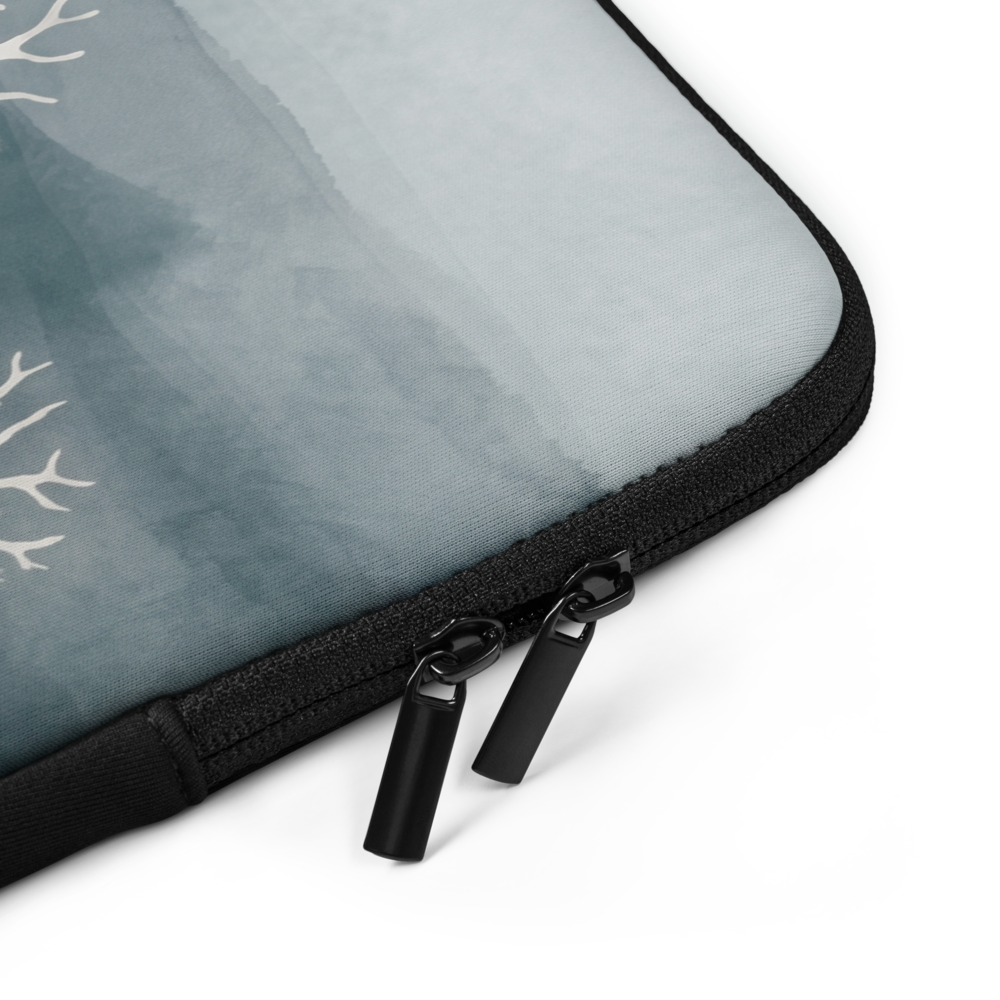 Coastal Lichen Macro Laptop Sleeve — Fits 13"-16" Laptops & Tablets, incl. MacBook Pro — Design-Led Nordic Coast Collection