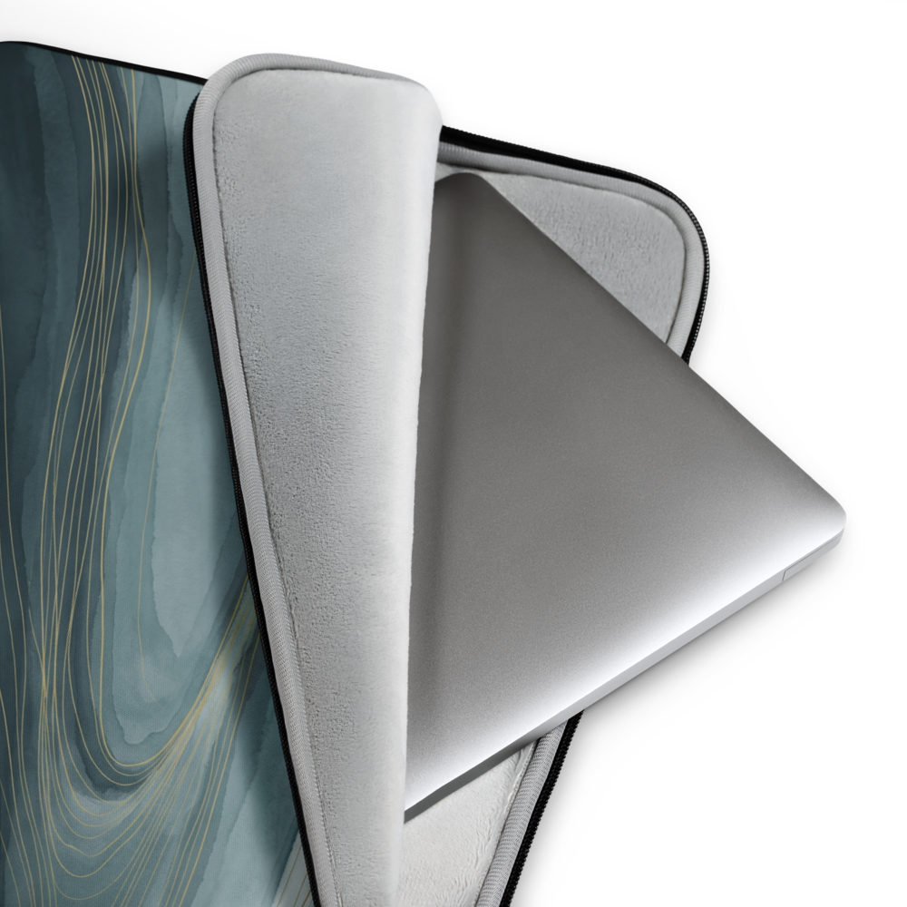 Arctic Tide Abstract Laptop Sleeve — Fits 13"-16" Laptops & Tablets, incl. MacBook Pro — Design-Led Nordic Coast Collection