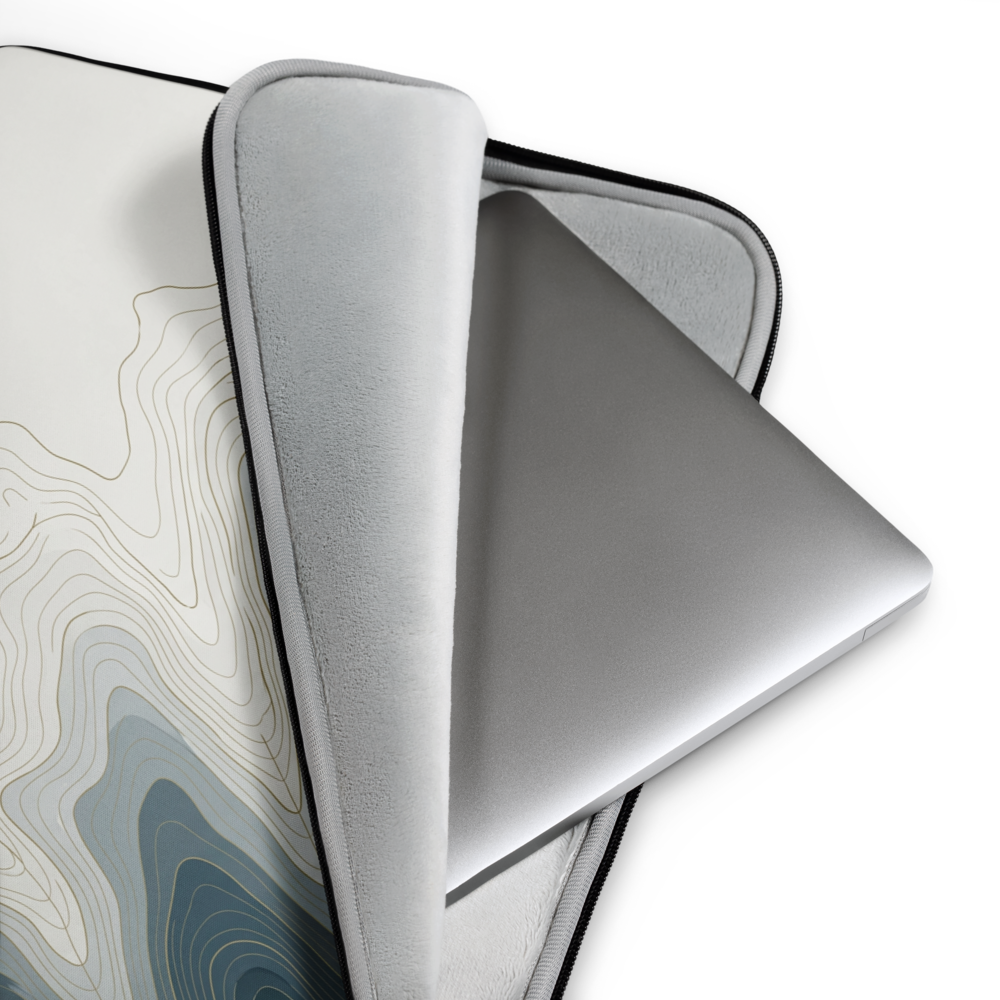 Nordic Topography Contour Laptop Sleeve — Fits 13"-16" Laptops & Tablets, incl. MacBook Pro — Design-Led Nordic Coast Collection